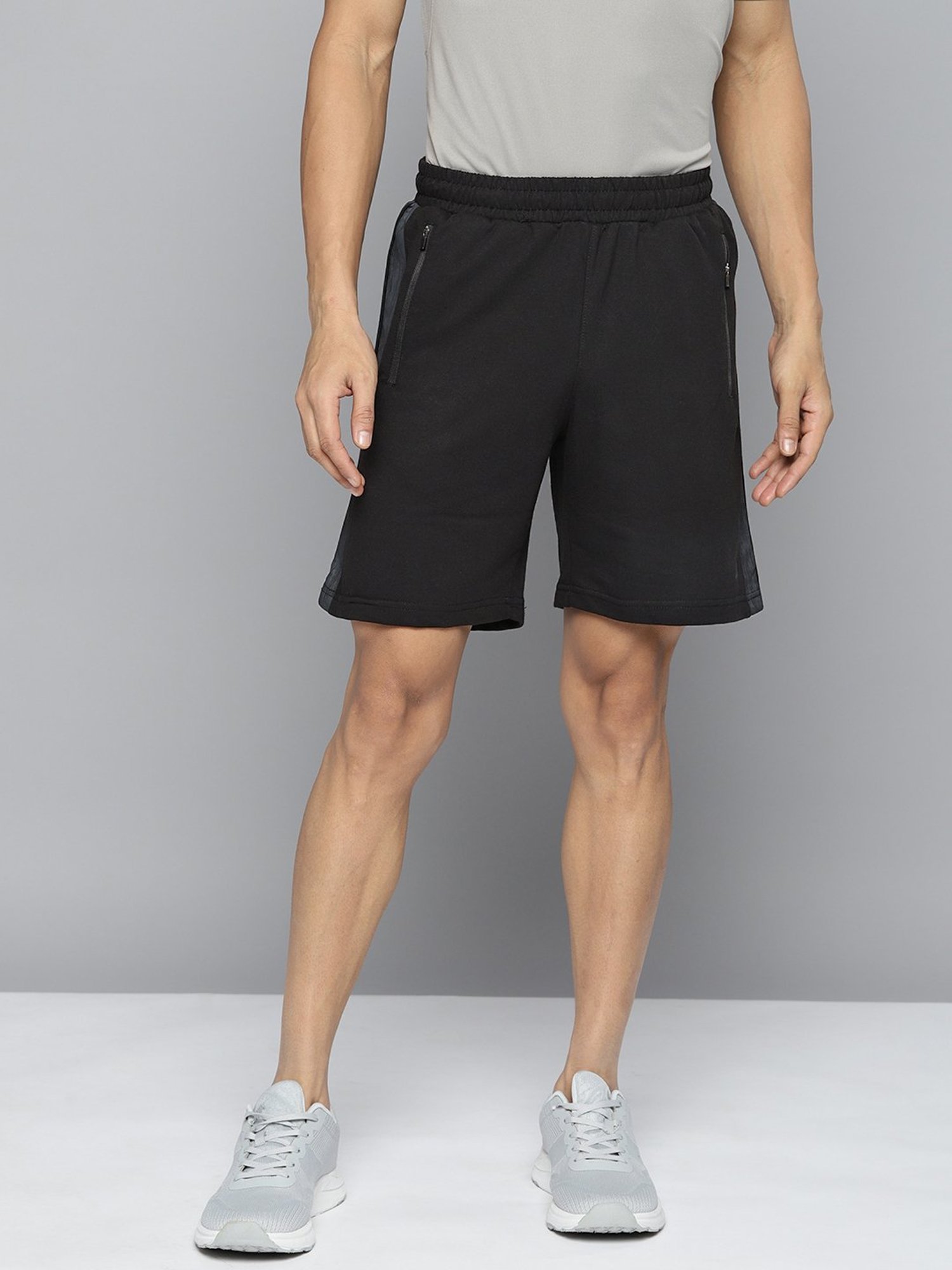 ALCIS Black Slim Fit Sports Shorts