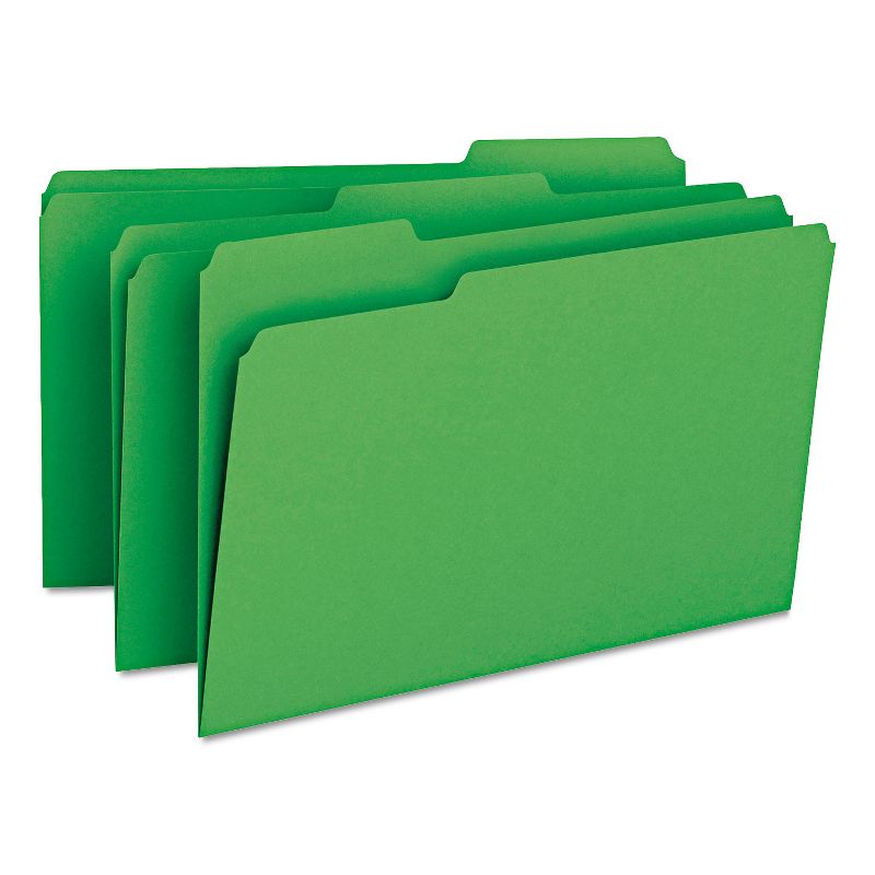 Smead File Folders 1/3 Cut Top Tab Legal Green 100/Box 17143