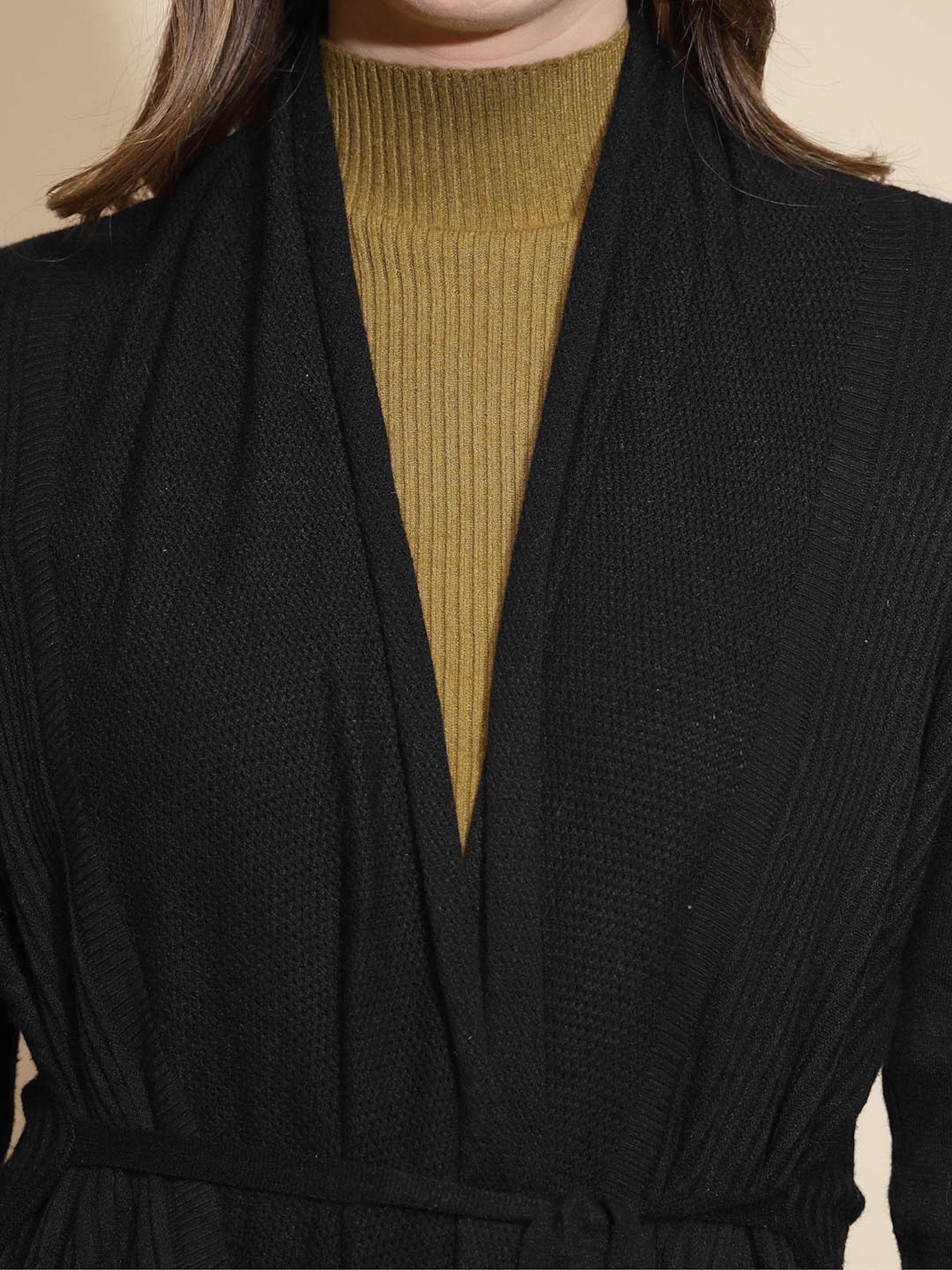 Global Republic Black Woolen Shrug