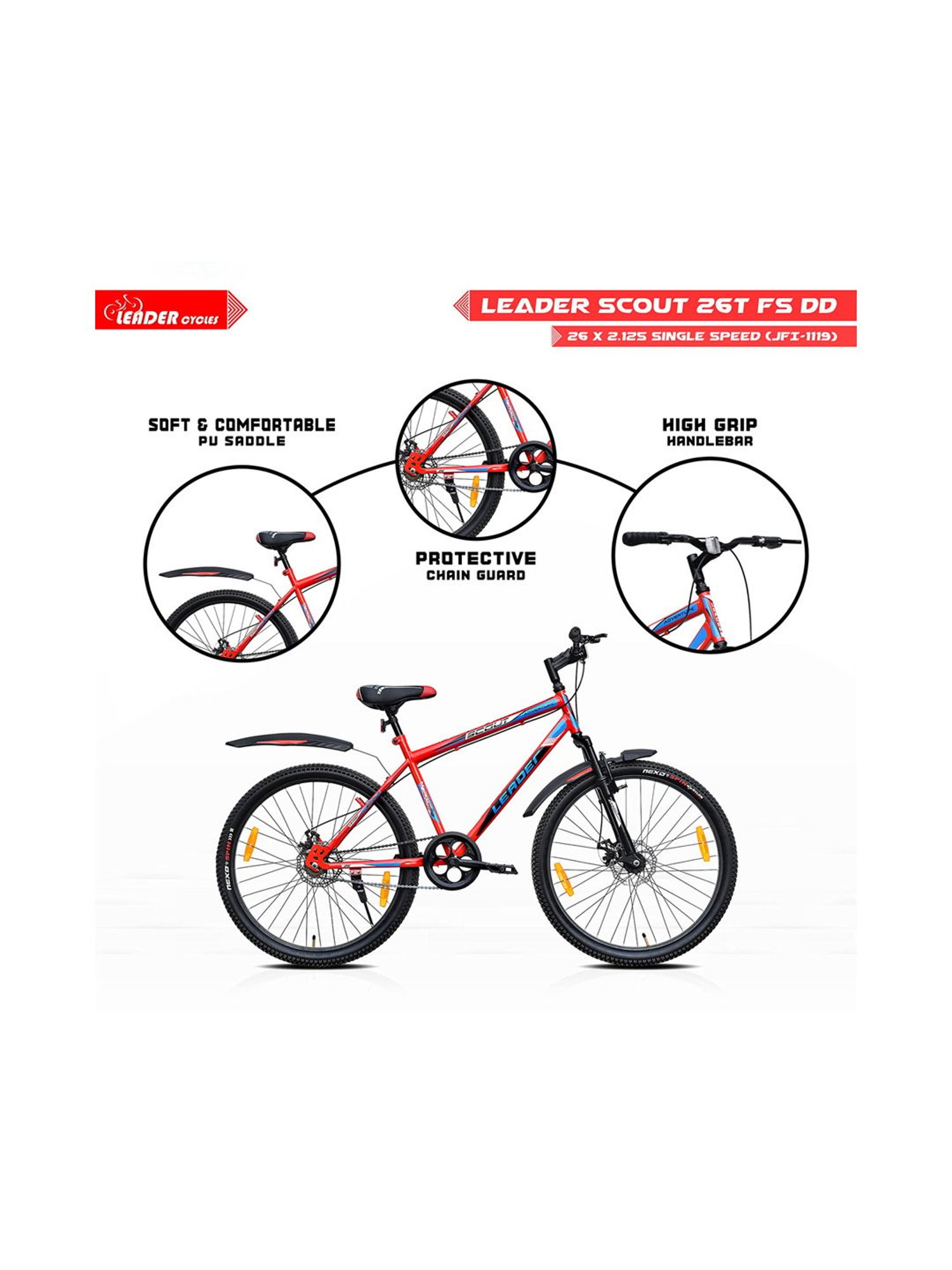 Leader Scout Bicycles (Red) Size - 26T
