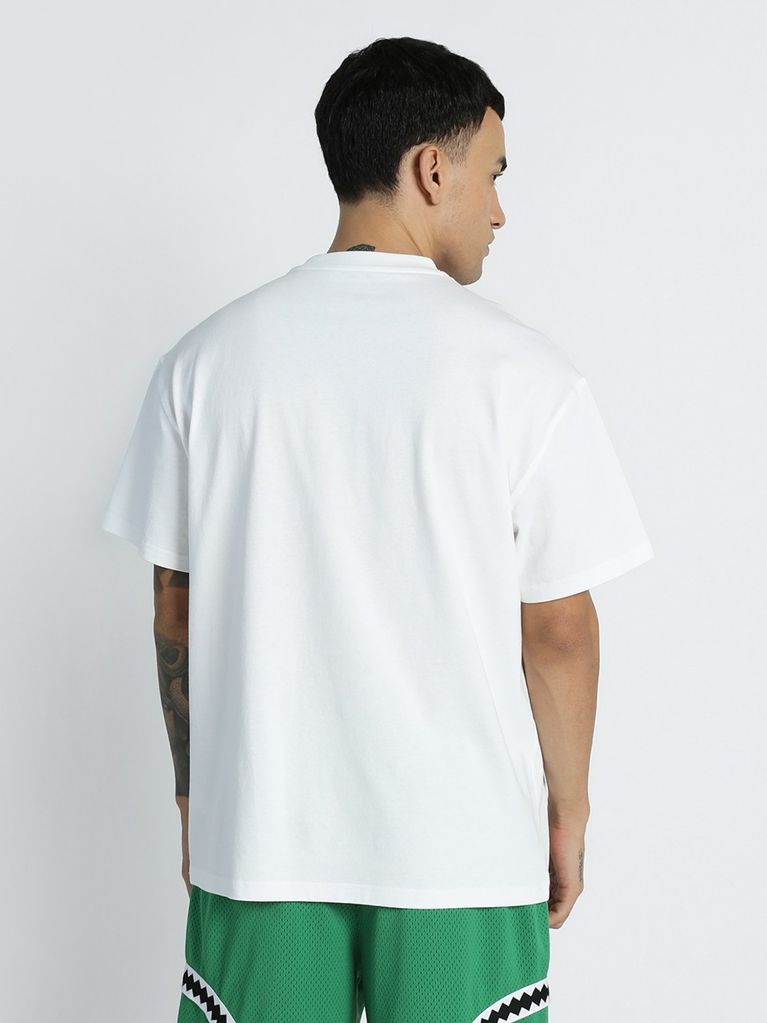 Puma Crowd Craze White Cotton Relaxed Fit Printed Sports T-Shirt