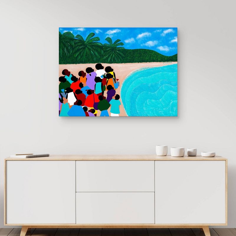 30" x 40" Chou Chou Beach by Synthia Saint James Canvas Art Print - Masterpiece Art Gallery