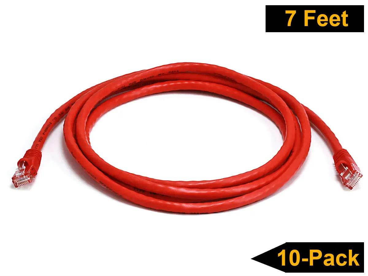 iMBAPrice - 3ft Cat5e Network Ethernet Patch Cable (10 Pack) - Red