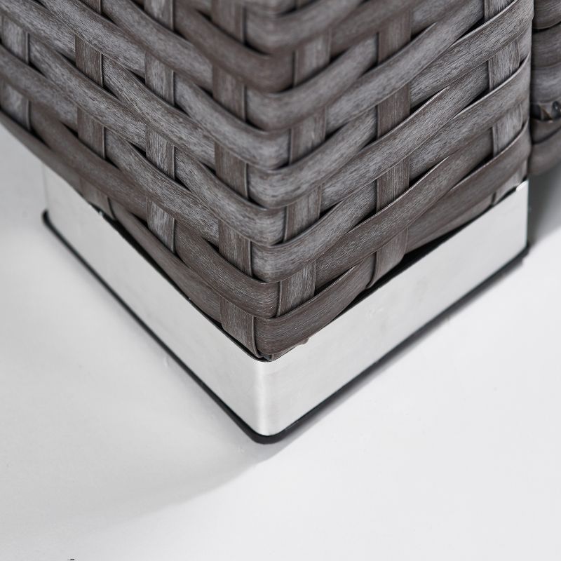 Jicaro 5pc Wicker Sectional Sofa Set - Gray with Light Blue Cushions - Thy Hom