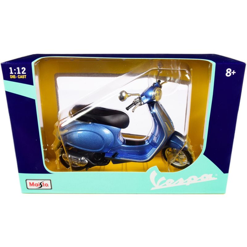 Vespa Primavera 150 Scooter Blue Metallic 1/12 Diecast Model by Maisto