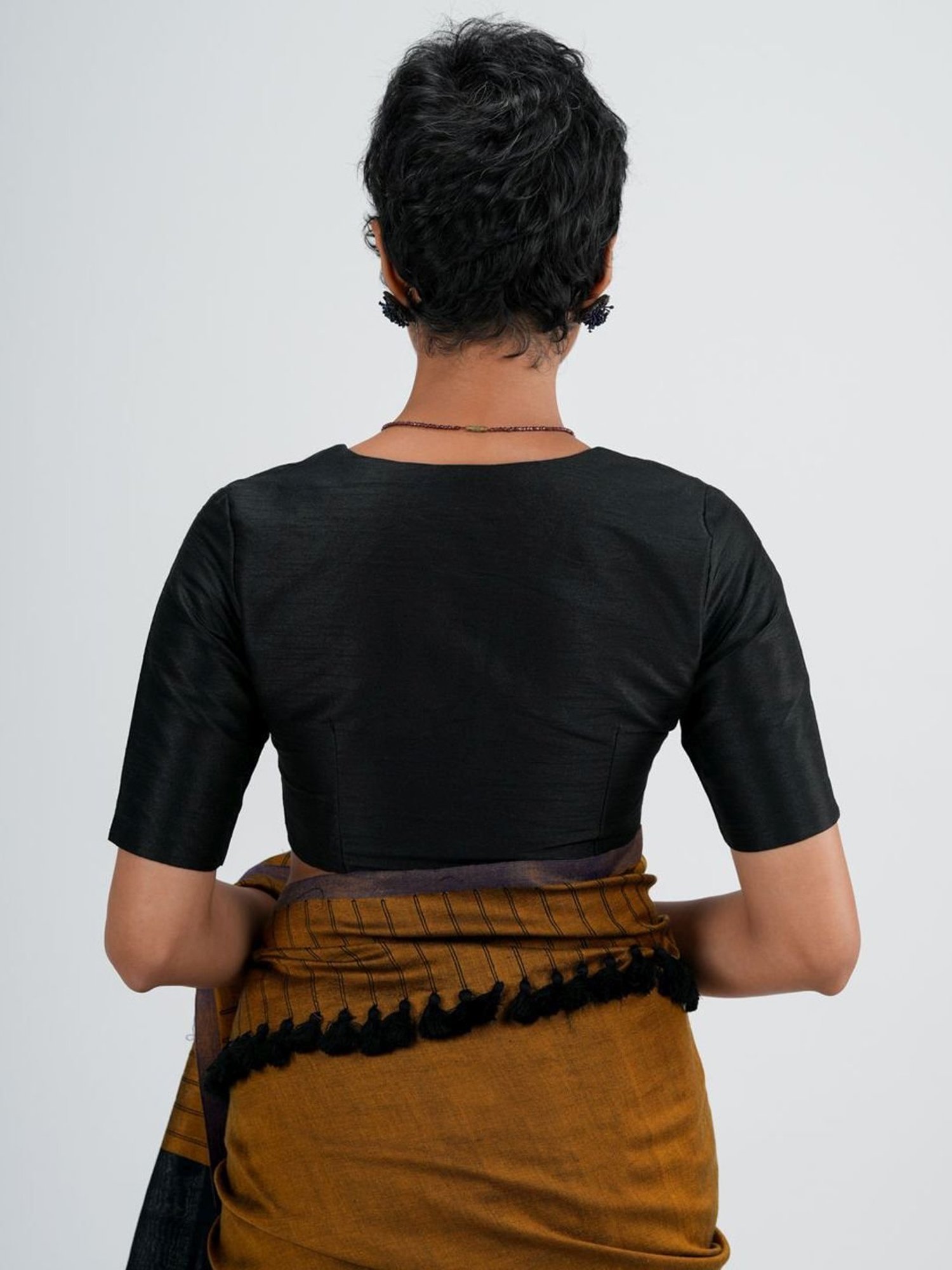 Suta Black V-Neck Blouse