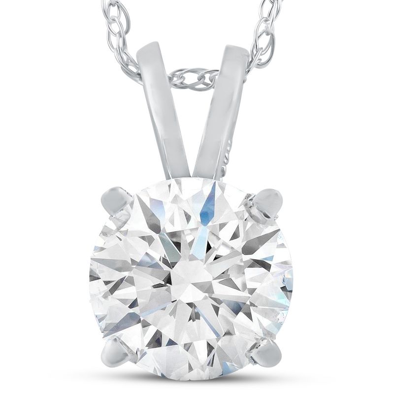 Pompeii3 2 Ct Moissanite Solitaire Pendant 14k White Gold Womens Necklace