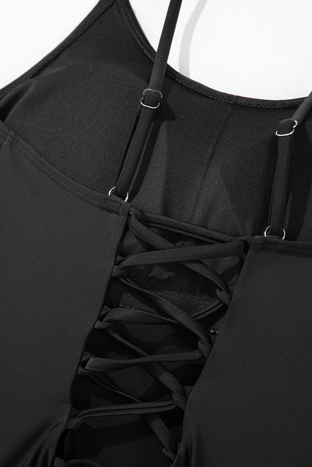 Black Plant Print Zip Front Half Sleeve One Piece Swimsuit