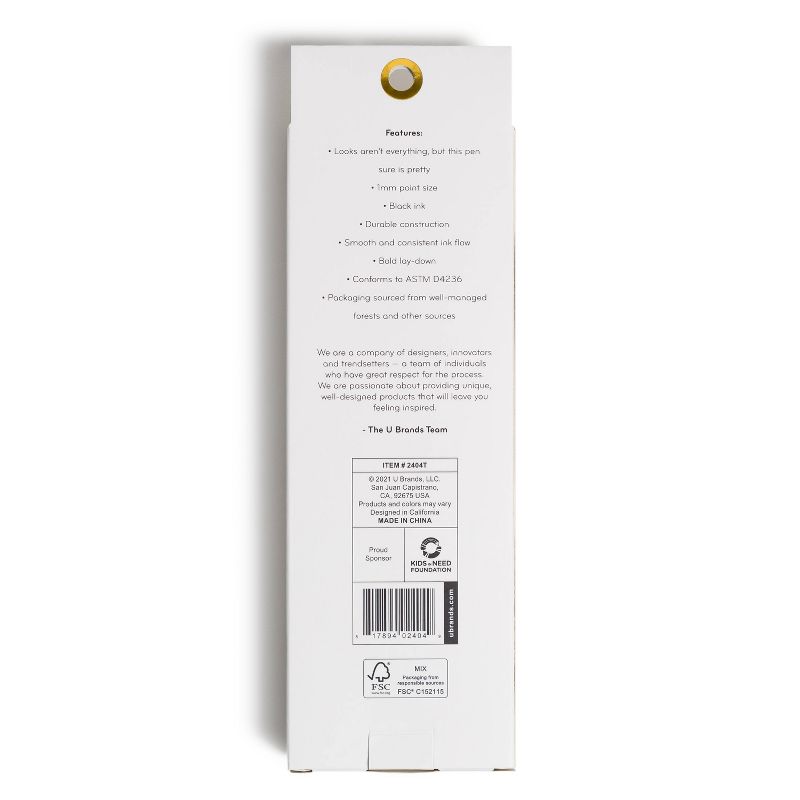 U Brands 3pk Ballpoint Pens Monterey Soft Dye