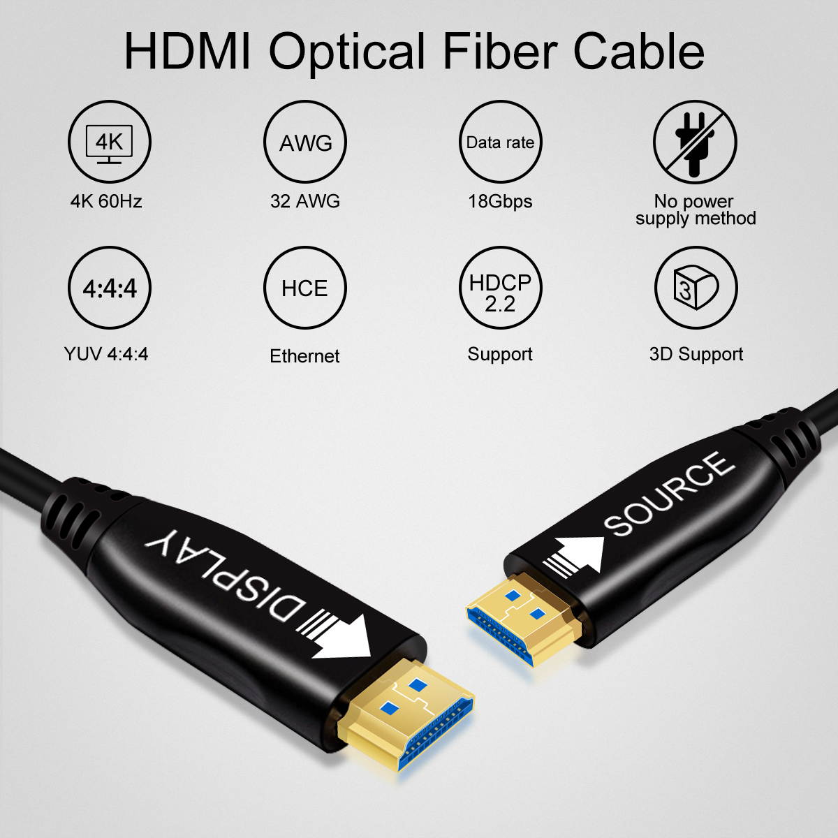 TESmart HDMI 65ft Optical Fiber Cable 20M