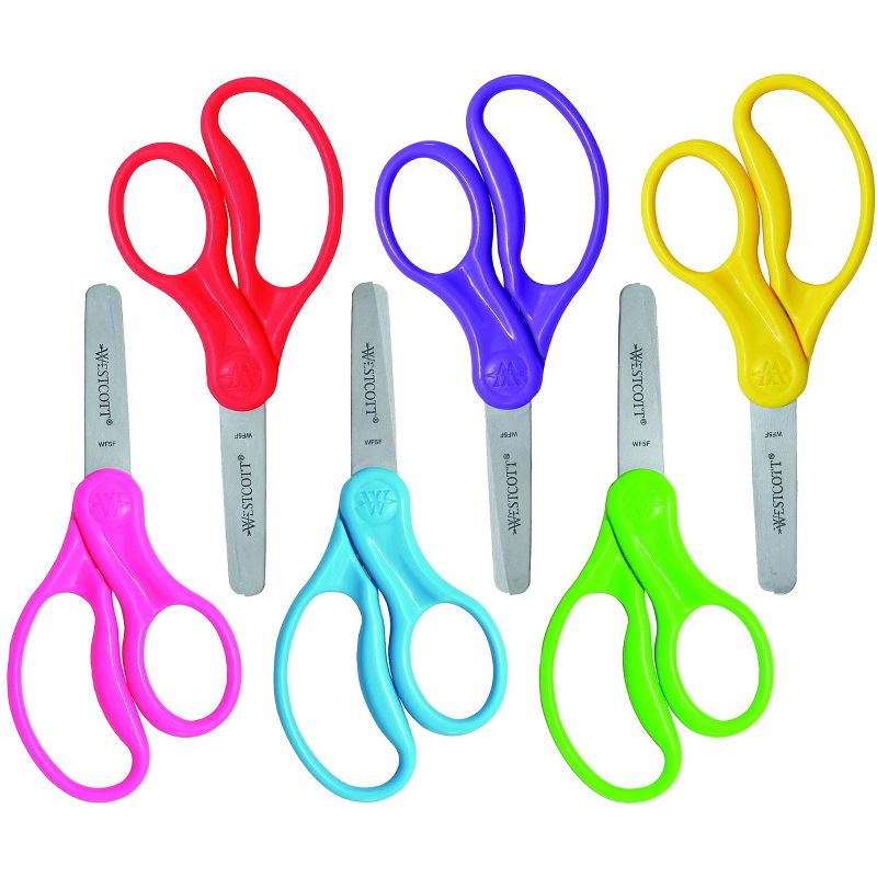 Westcott School 5 Stainless Steel Kid's Scissors, Blunt 16454