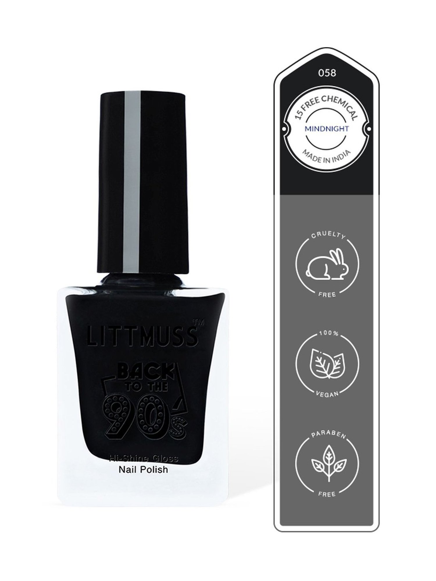 Littmuss Back To The 90's Hi Shine Gloss Nail Polish Midnight 058 - 9.5 ml