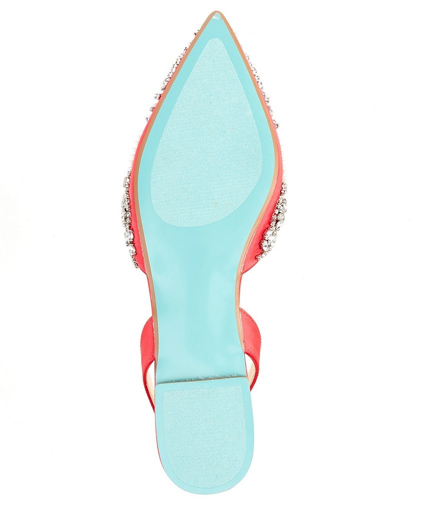 Blue by Betsey Johnson Molly Rhinestone Slingback Dress Flats