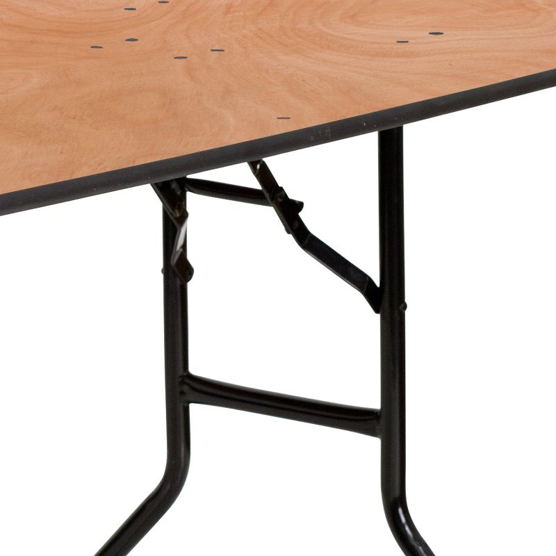 Emma and Oliver 5-Foot Half-Round Wood Folding Banquet Table - Event & Catering Table