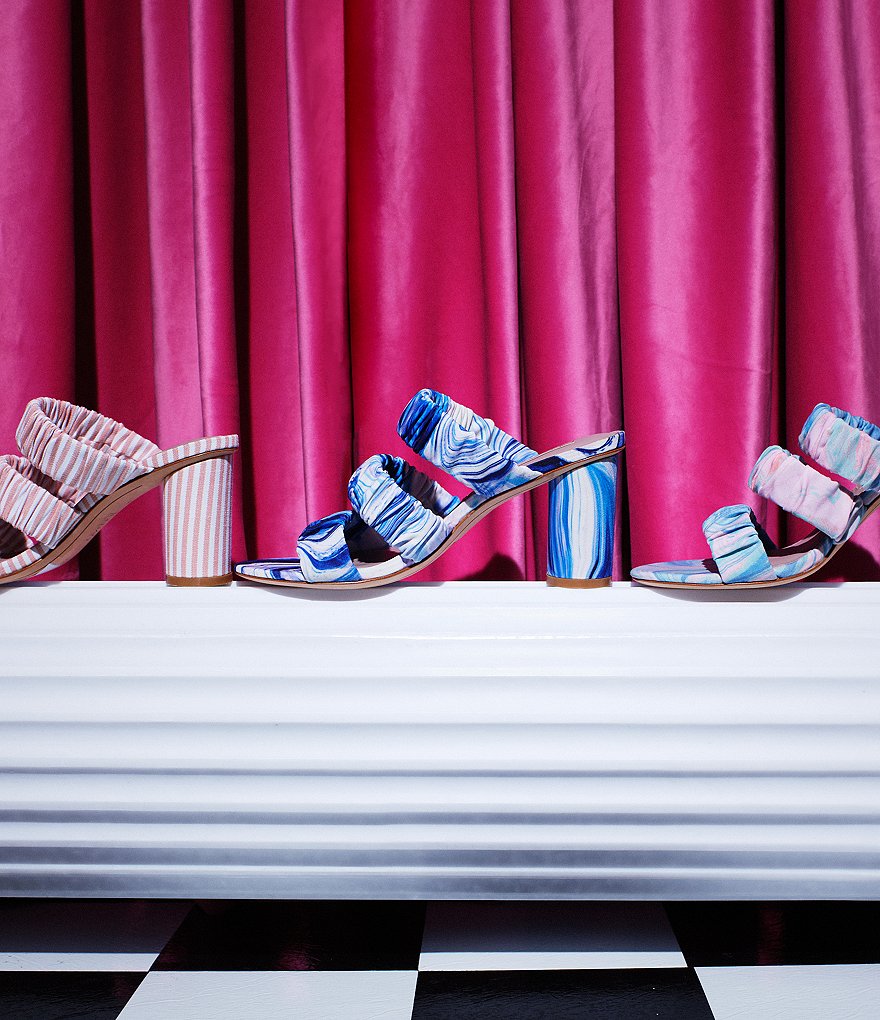 Deltan Colette Printed Three Band Dress Mules