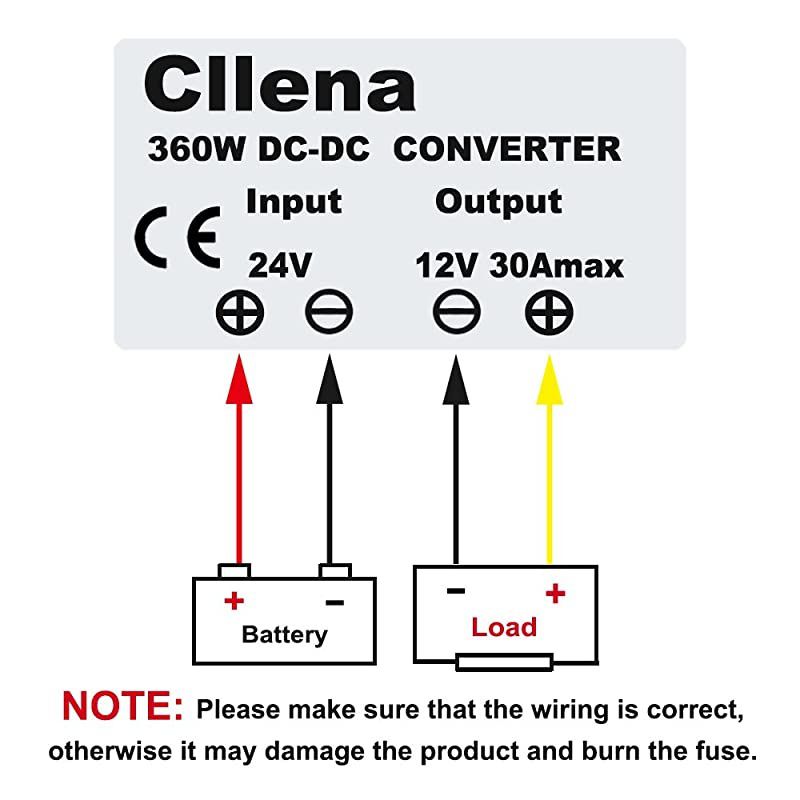 24V Step Down to 12V 30A 360W DCDC Converter Voltage Regulator Waterproof Buck Transformer Power Supply