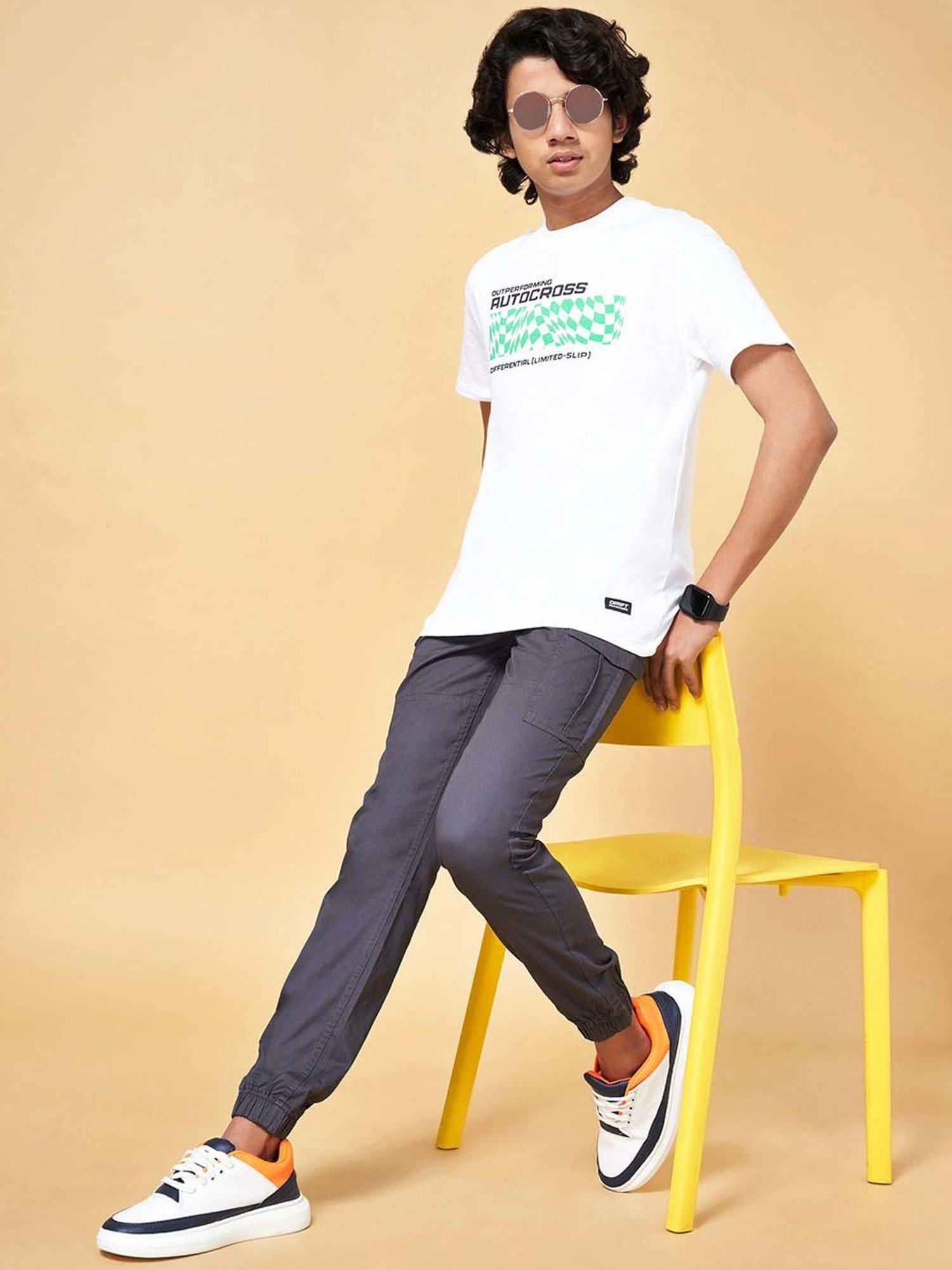 Coolsters by Pantaloons Kids White & Green Cotton Printed T-Shirt