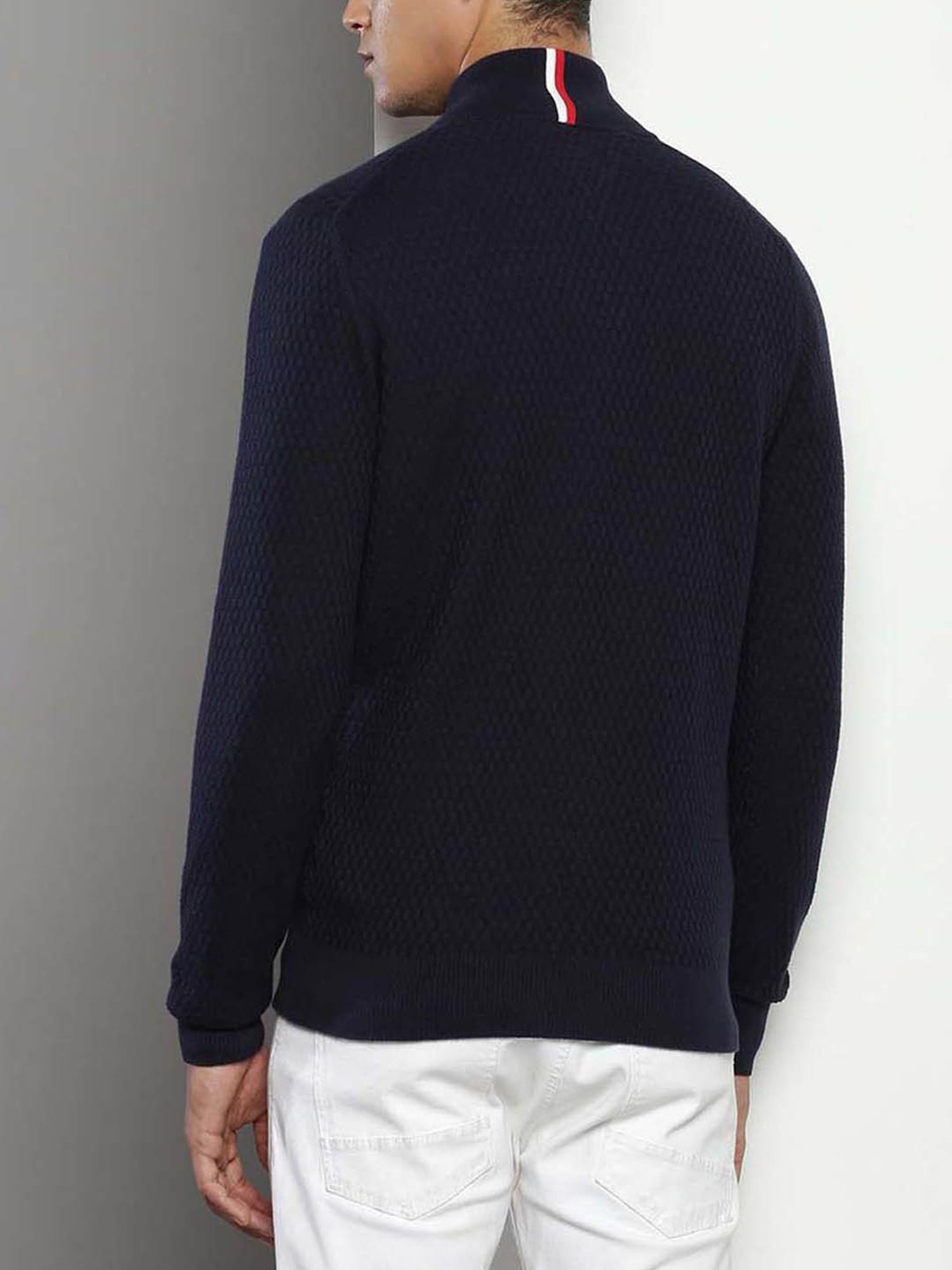 Tommy Hilfiger Desert Sky Cotton Regular Fit Self Pattern Sweater