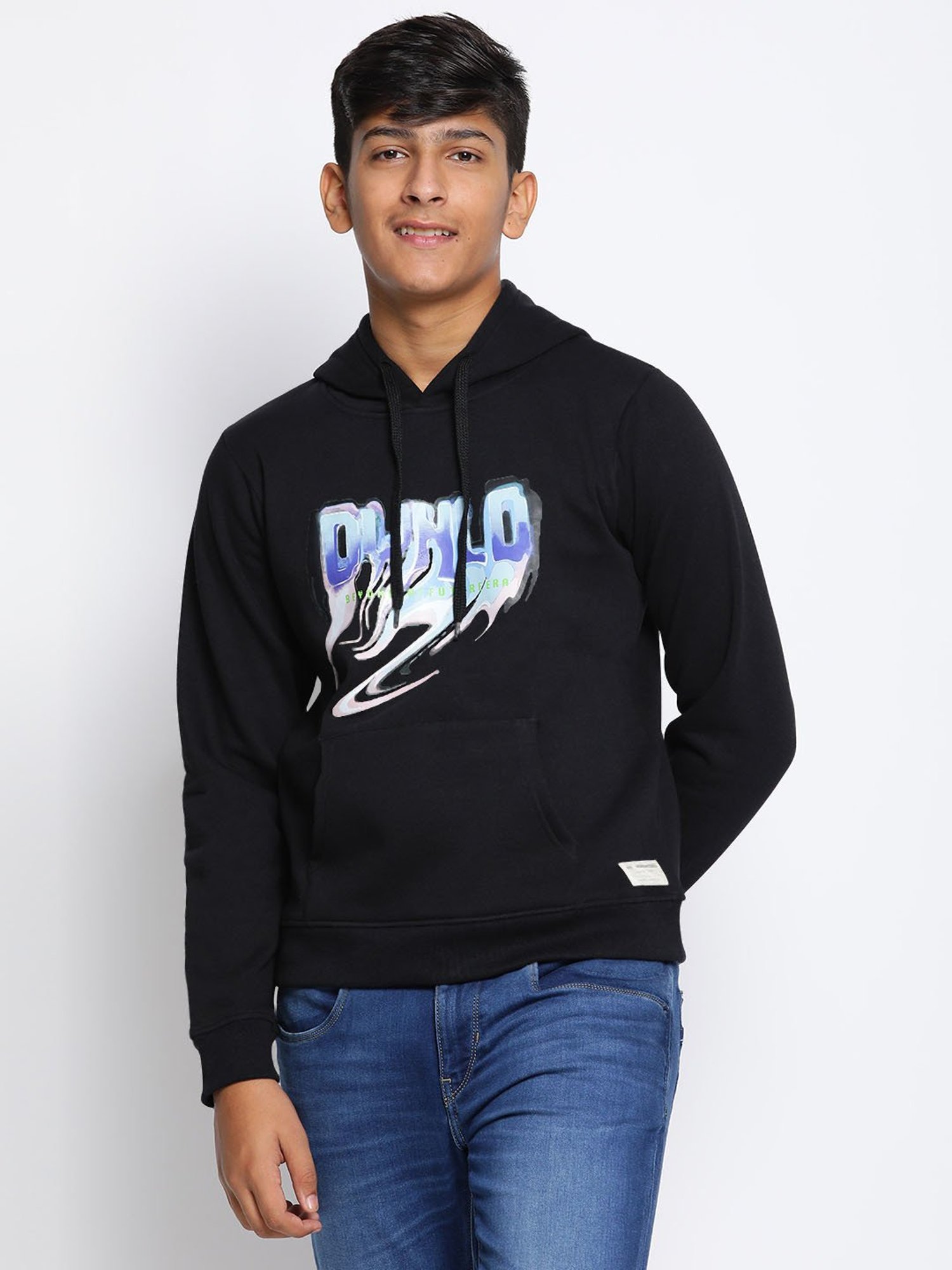 Lil Tomatoes Kids Black Printed Full Sleeves Sweatshirt