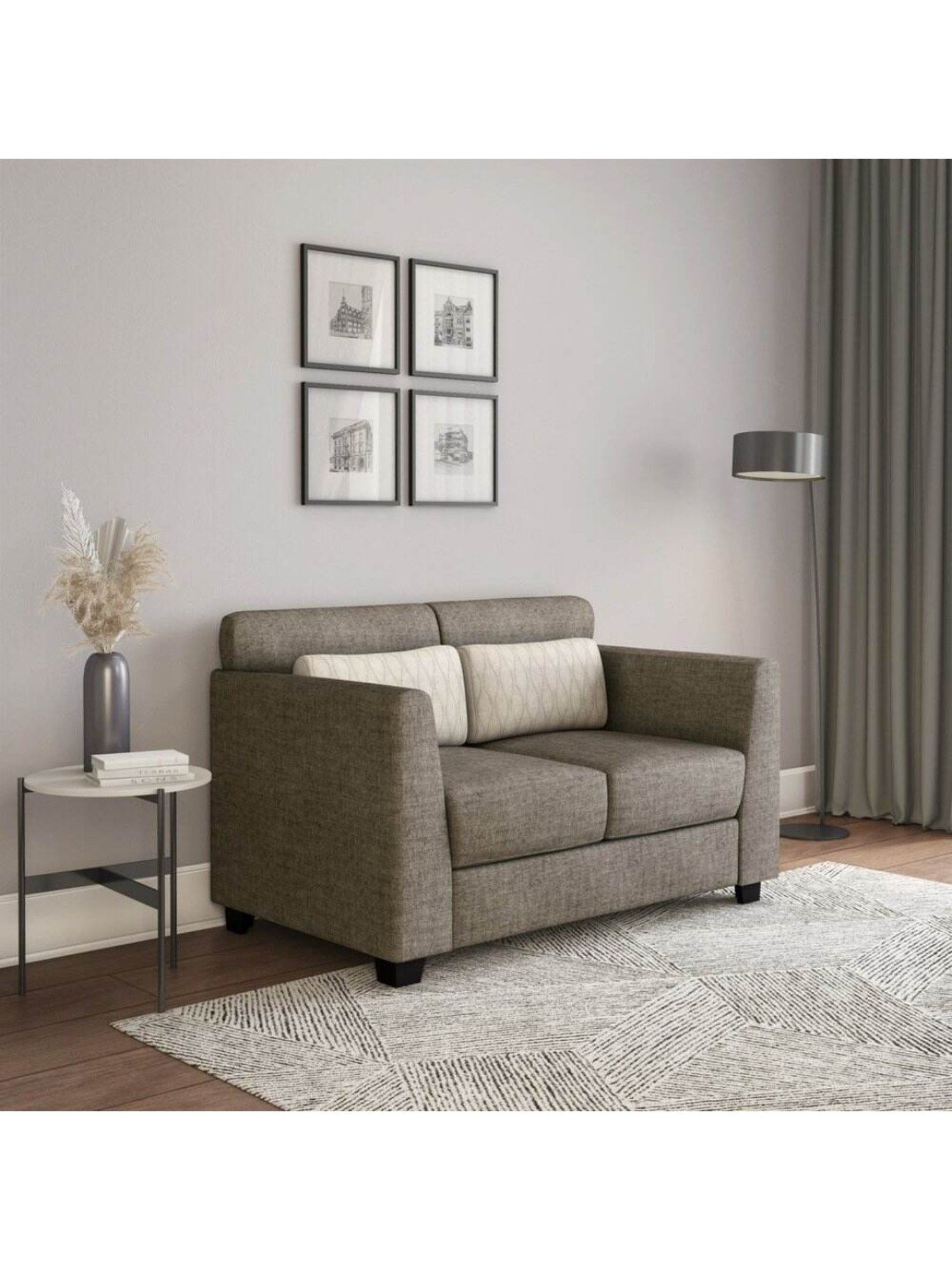 Nilkamal Svelte Dark Brown Fabric - Polyester 2 Seater Sofa