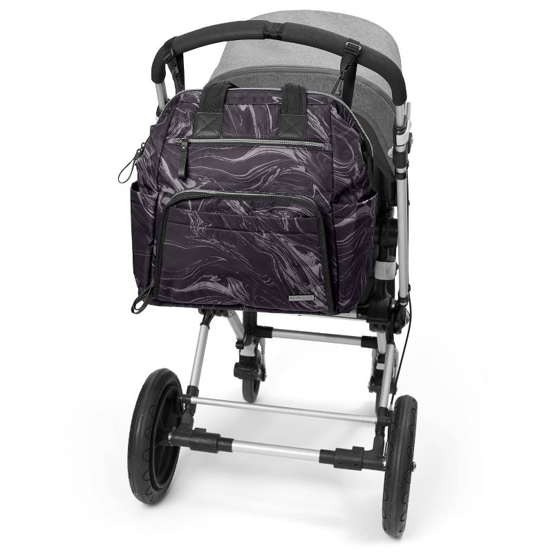 Skip Hop Mainframe Wide Open Diaper Bag Backpack - Black Marble