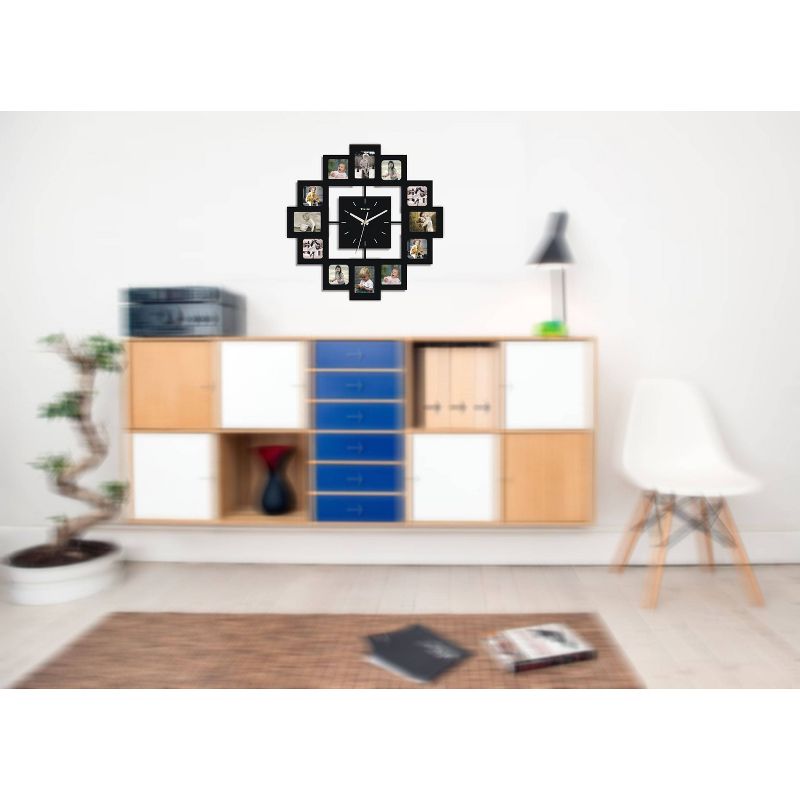 Wall Clock with 12 Frames Black - Creative Motion Industries