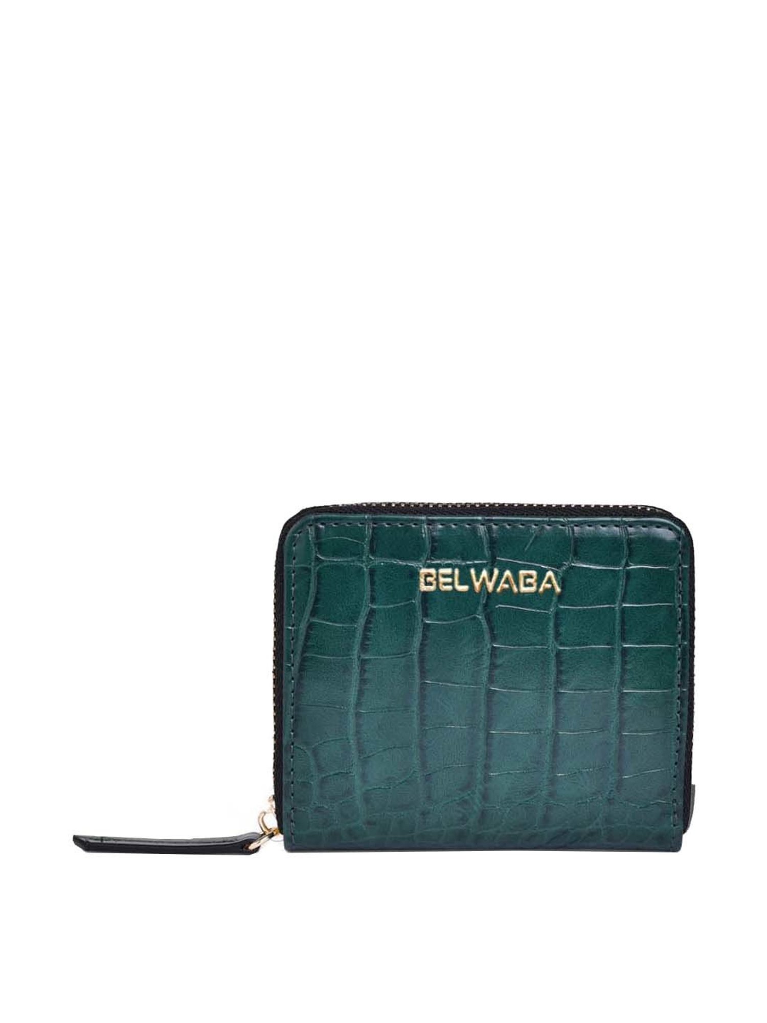 BELWABA Green Textured Zip Around Wallet for Women