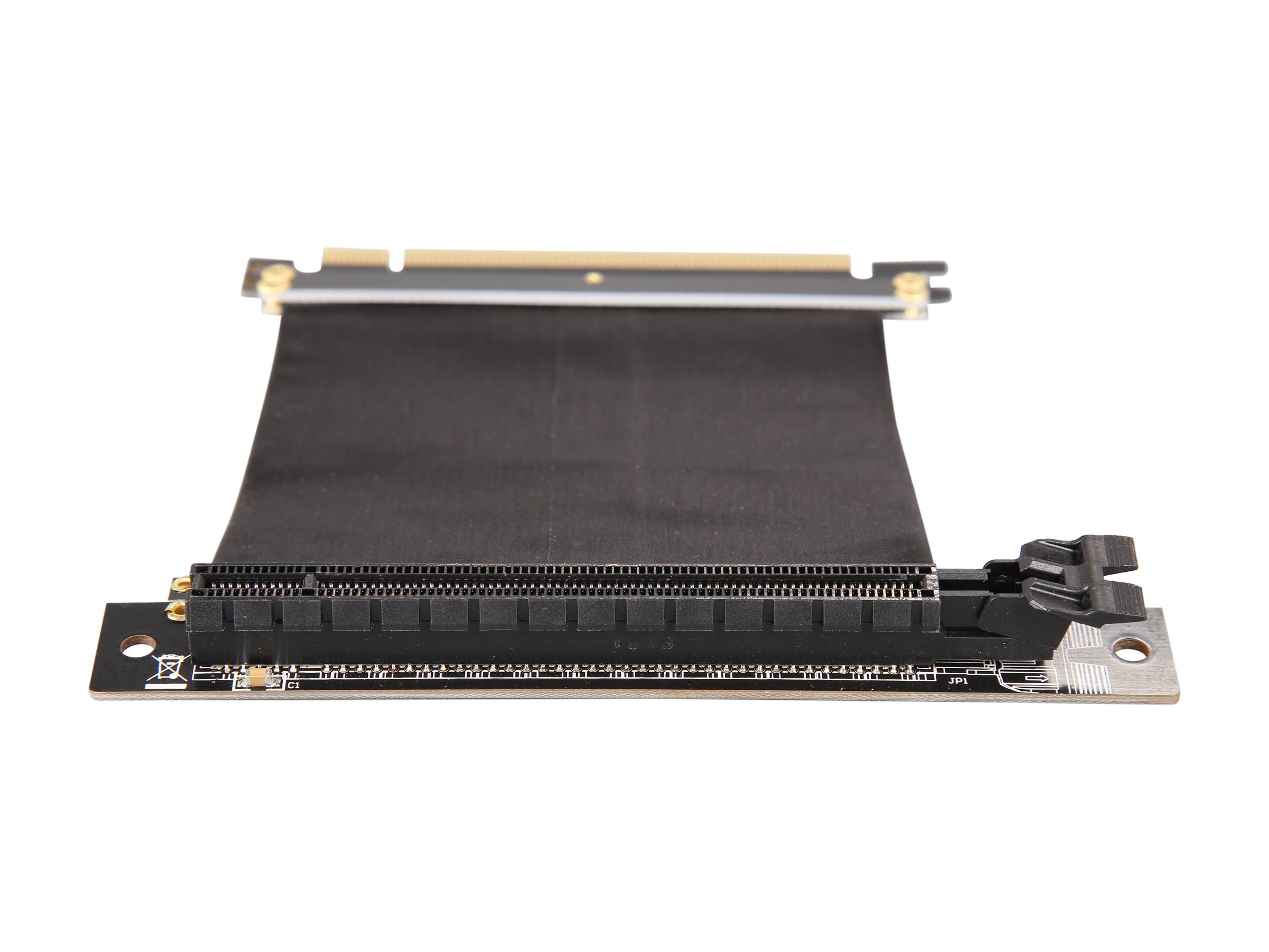 Athena Power 100mm/3.94" CABLE-PCIE16A1-L10V2 90-Degree Left Angle Flexible GPU Server / Gaming PCI-E x16 to x16 3.0 Extender Riser Cable Female to Male