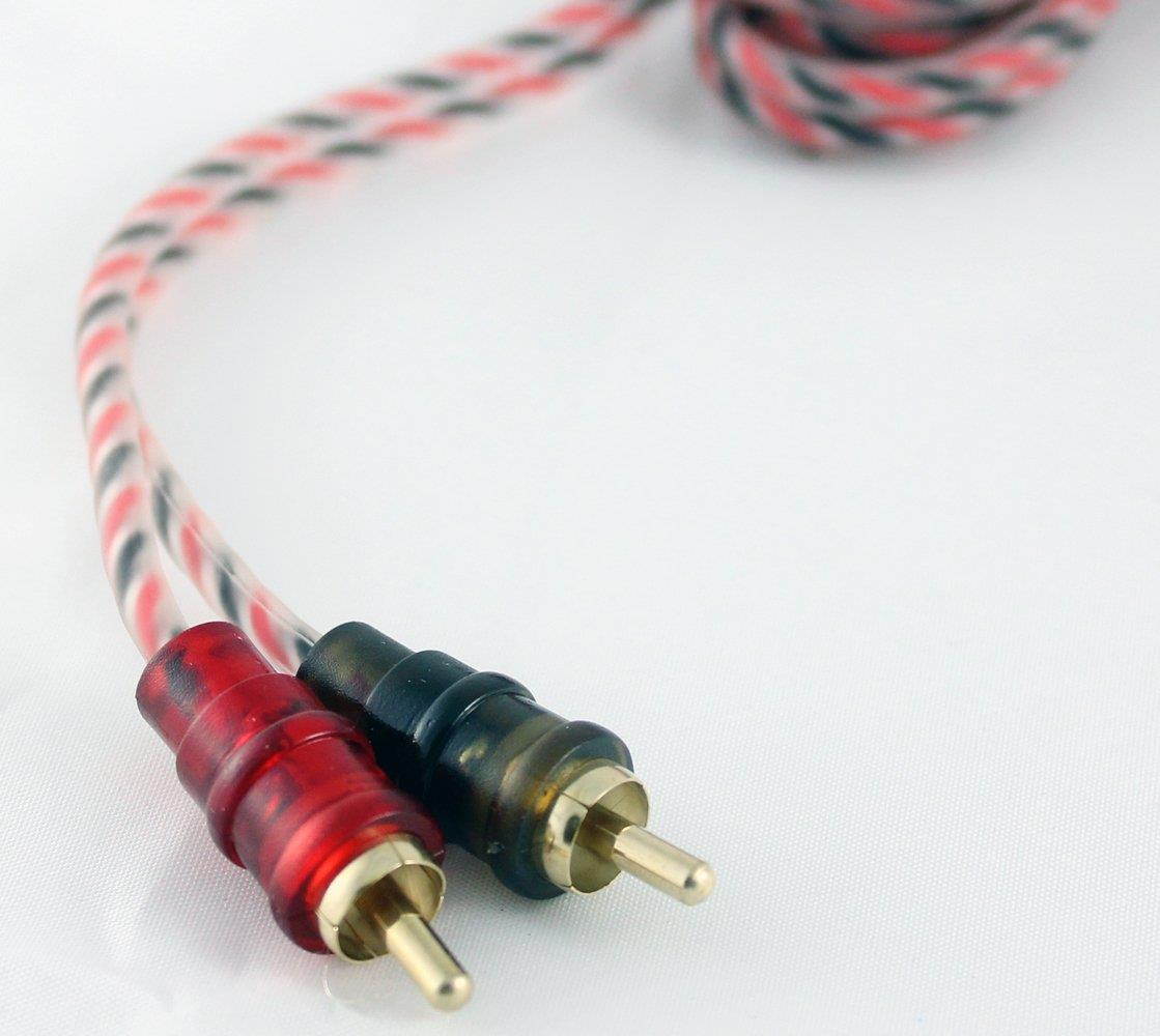 Revolution 12 Feet Triple Shielded Spiral Twist RCA Audio Cable Signal Cable