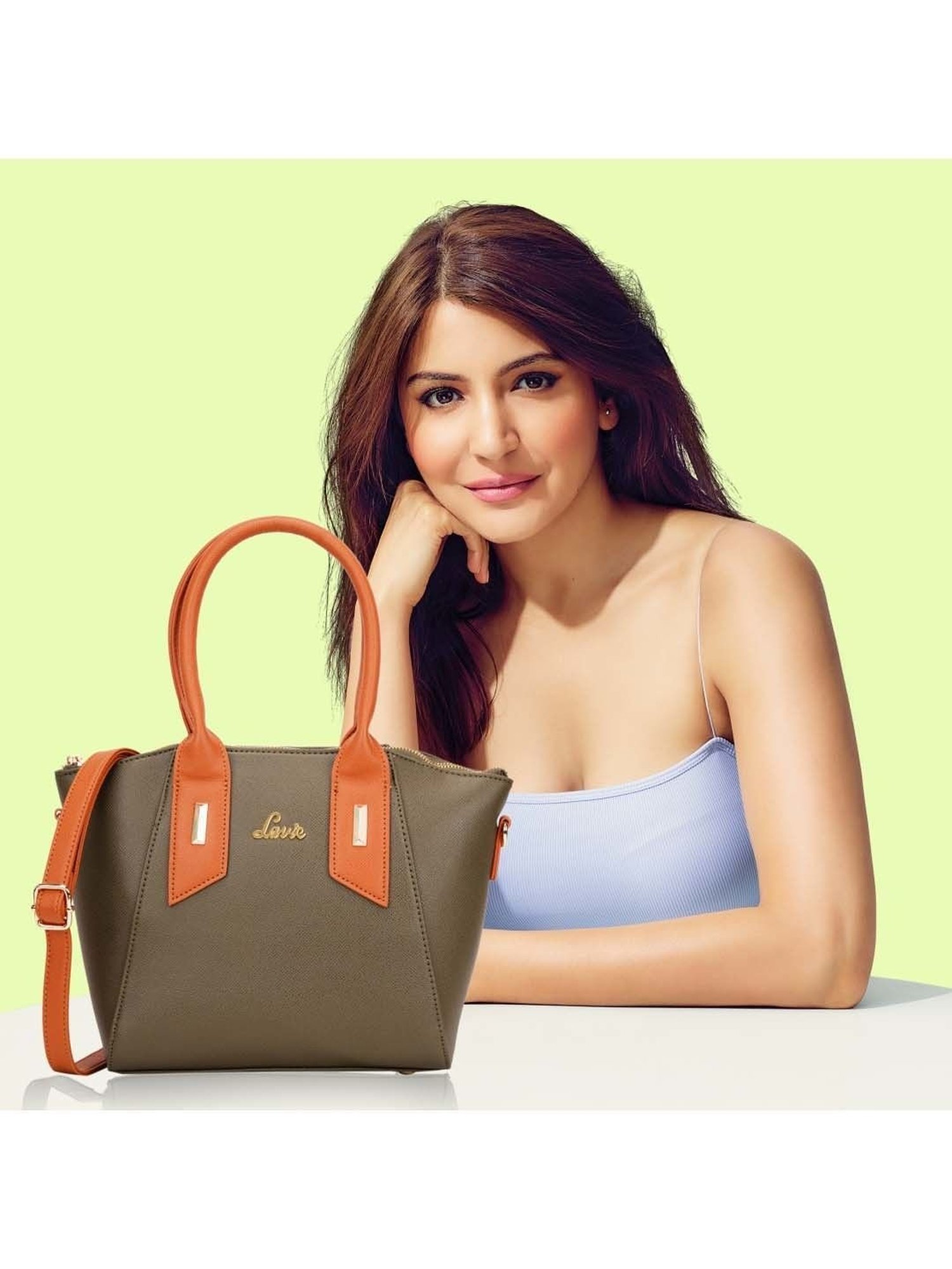 Lavie Olive Solid Large Handbag