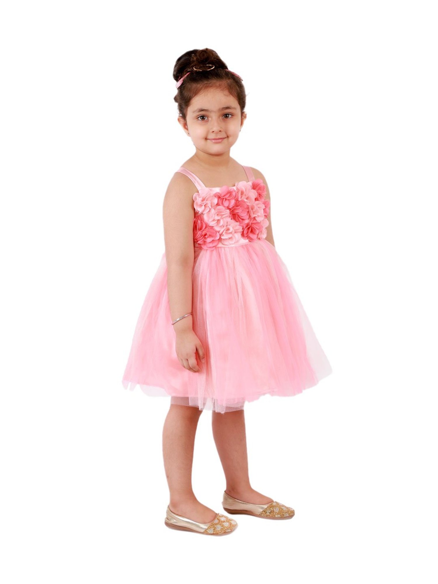 KidsDew Kids Peach Applique Dress