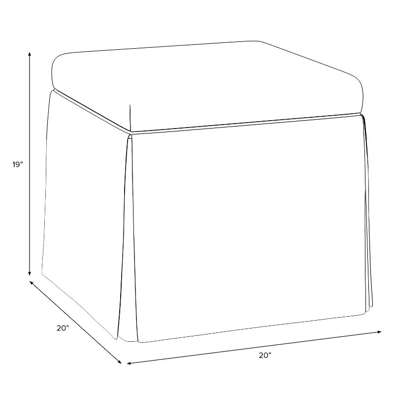 Skirted Storage Ottoman Classic Gingham Red Black - Skyline Furniture