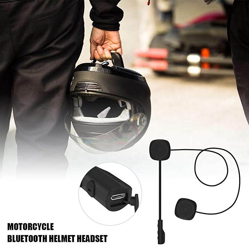 Wireless Stereo Motorcycle Helmet Headset Work w/Bluetooth 4.1, 8 Hours Working Time Helmet Headphones w/Hands-Free Microphone for Motorcycle Motorbike Skiing, Music Call Control