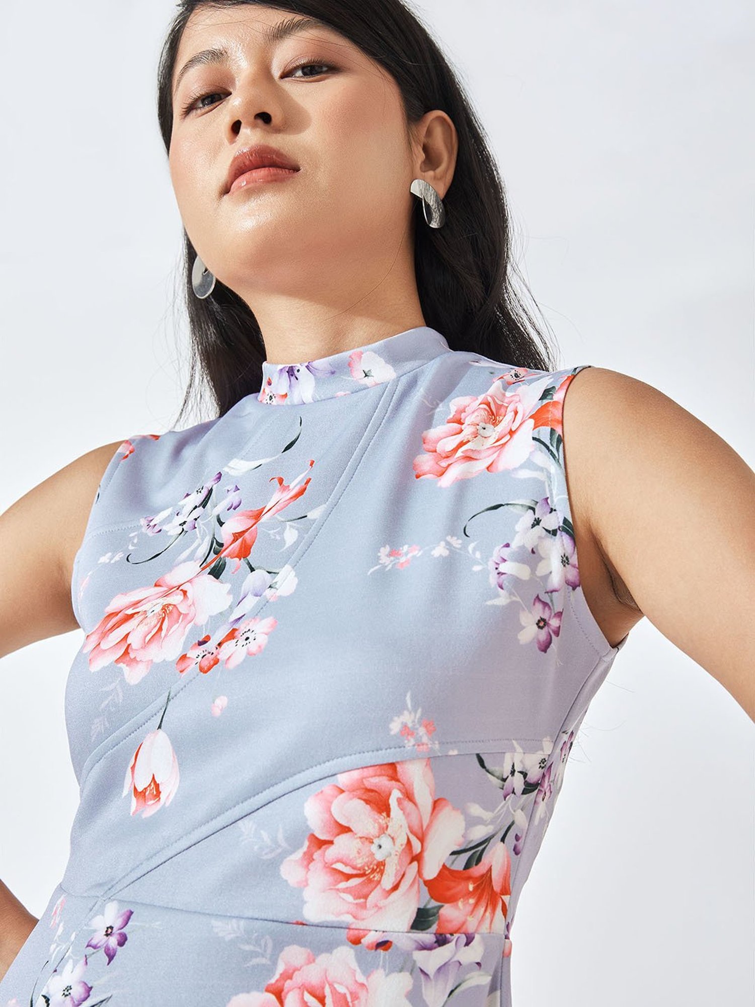 The Label Life Blue Floral Skater Dress