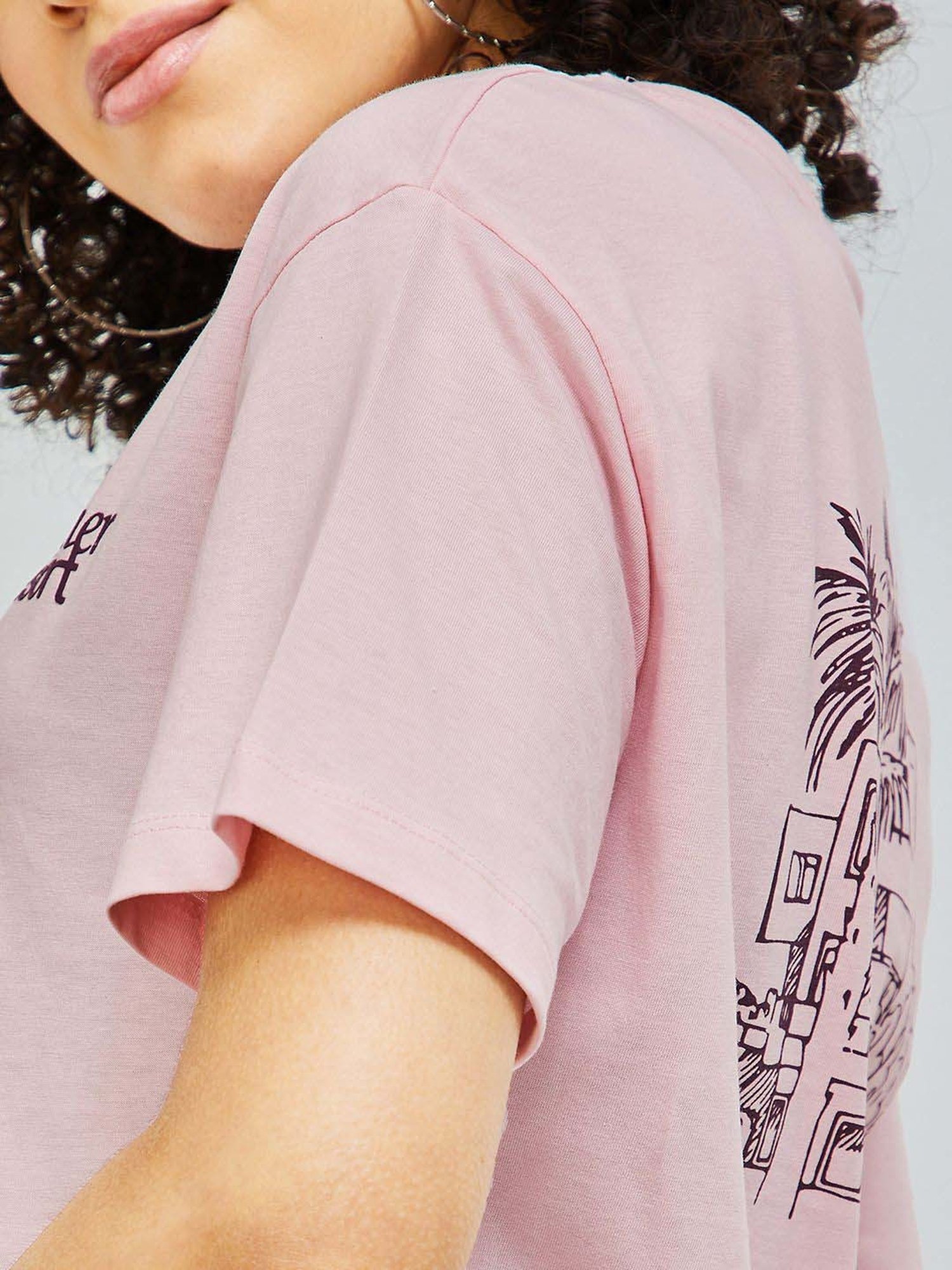 Fame Forever by Lifestyle Lilac Cotton Printed T-Shirt