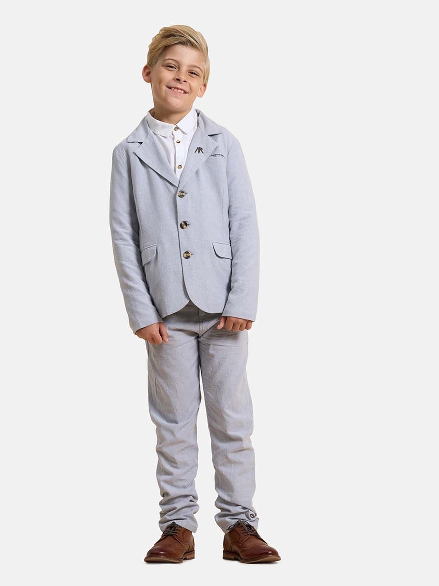 Angel & Rocket Boys Light Grey Solid Trousers