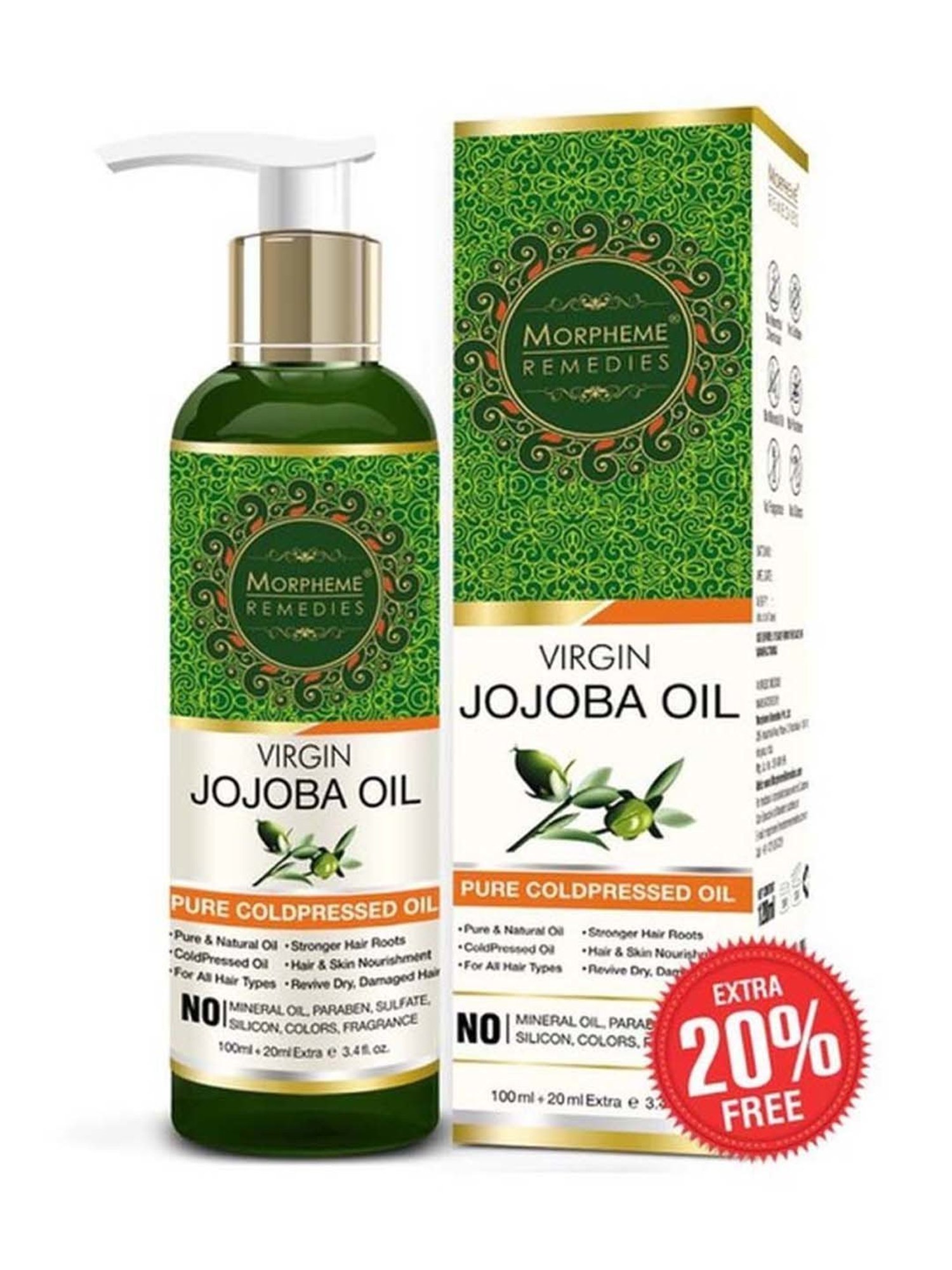 Morpheme Remedies Cold Pressed Virgin Jojoba Oil - 120 ml
