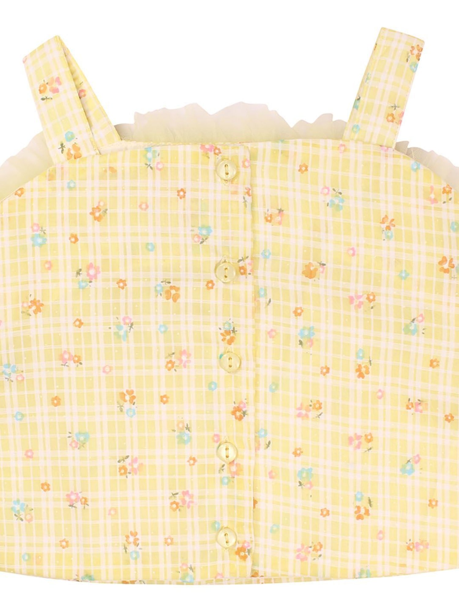 Cutecumber Kids Yellow Checks Top