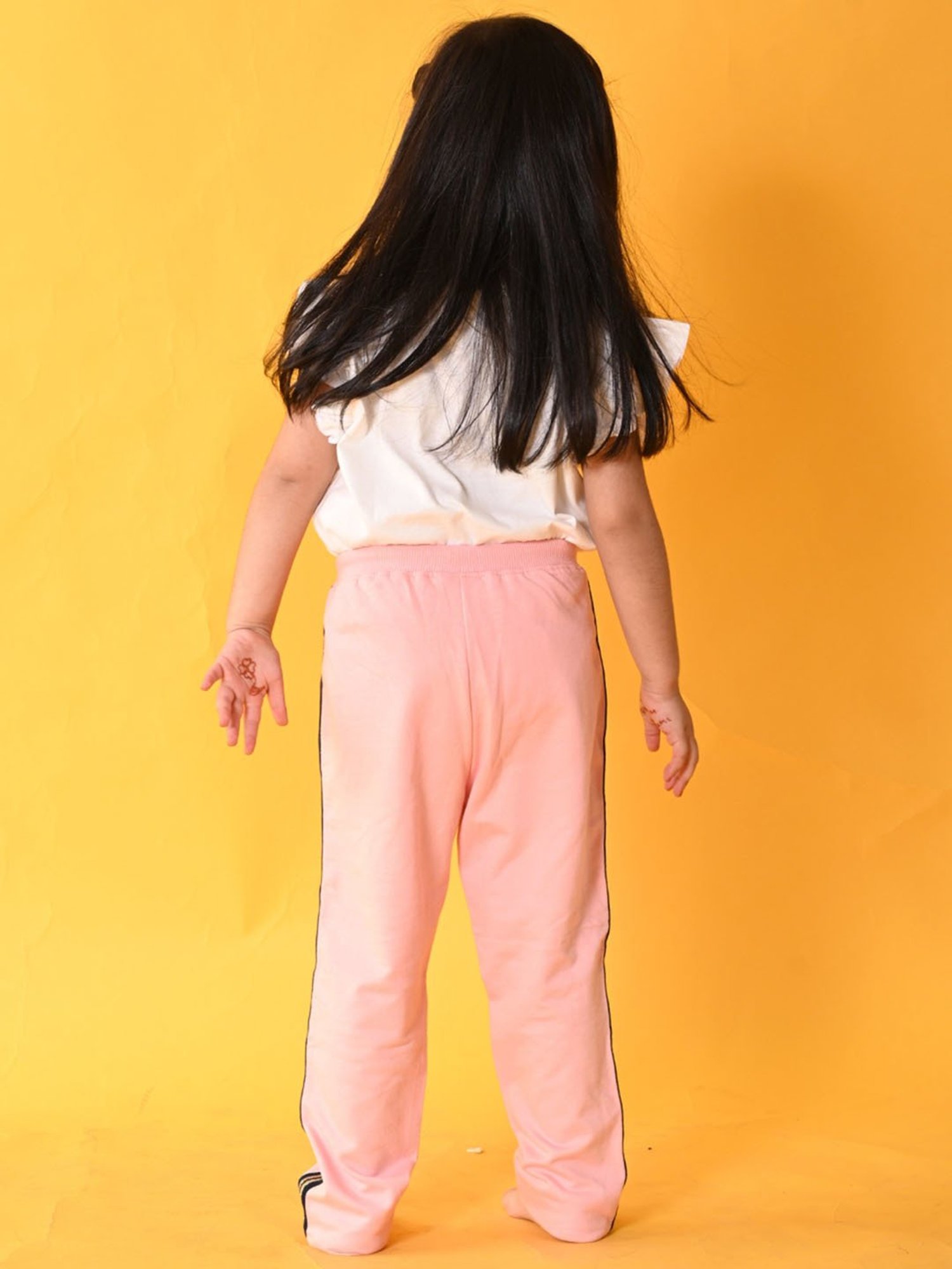 Anthrilo Kids White & Pink Cotton Printed T-Shirt Set