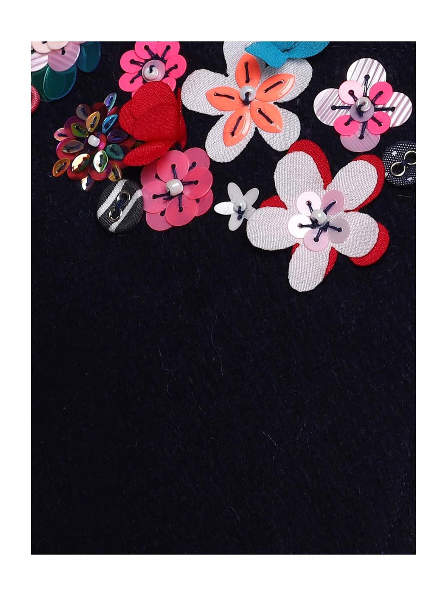 A Little Fable Kids Navy Applique Shrug