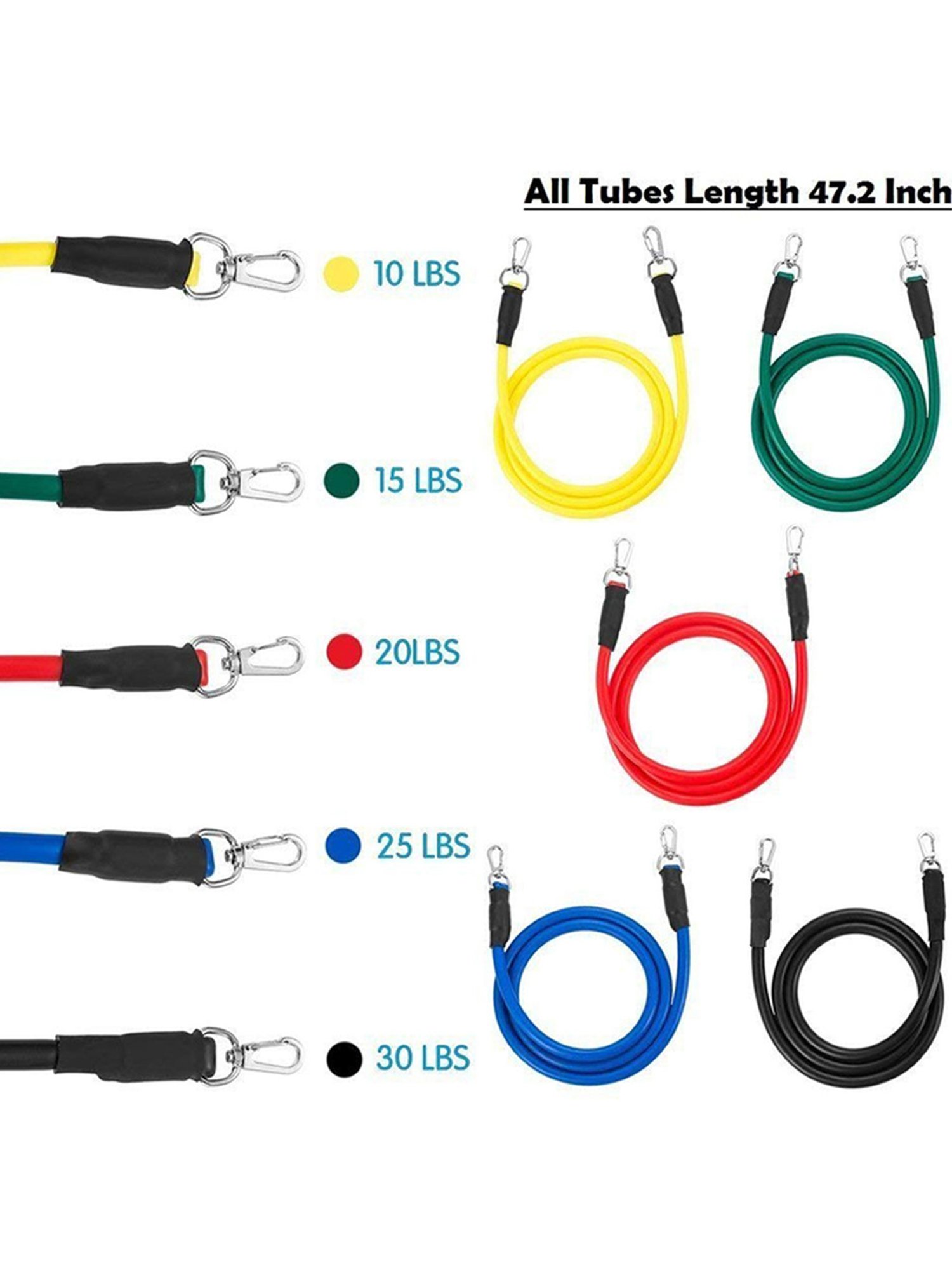 B Fit 11 Piece Resistance Bands Set (Multicolor)