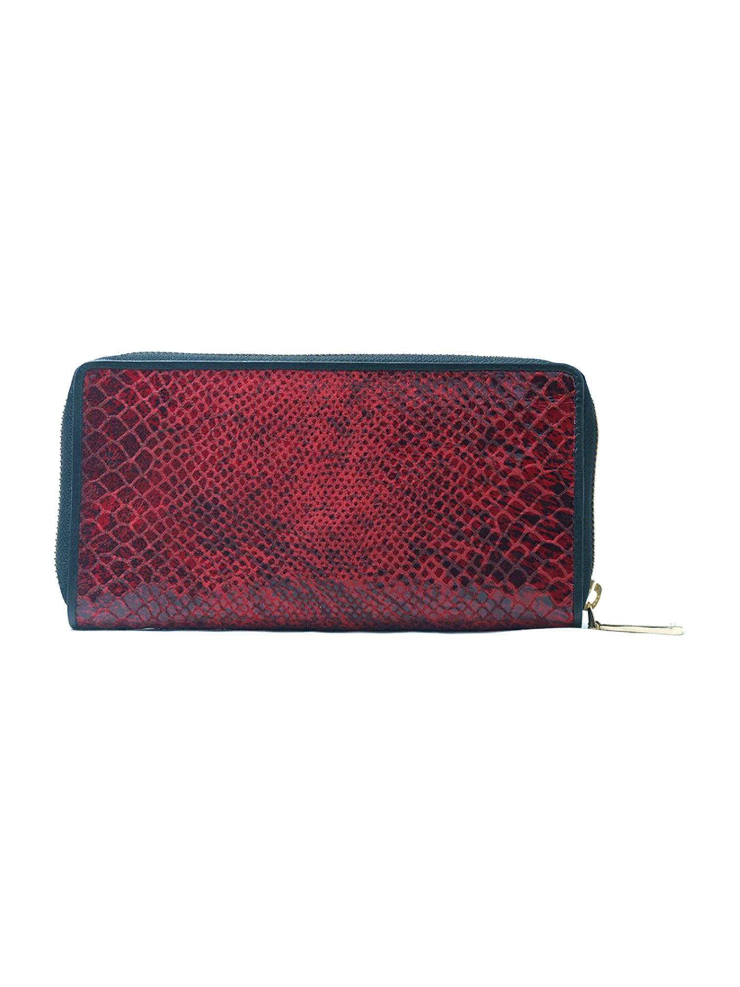 RI2K London Red Leather Textured Zip around Wallet