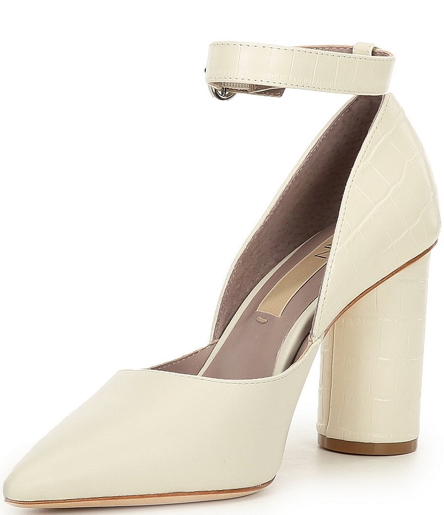 Deltan Jami Leather Ankle Strap Pumps