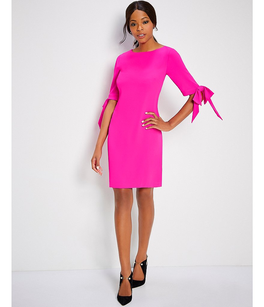 CeCe Bow Tie 3/4 Sleeve Shift Dress
