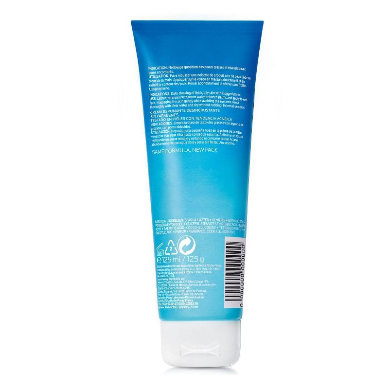 La Roche-Posay Effaclar Deep Cleansing Foaming Cream Face Cleanser - 4.2oz
