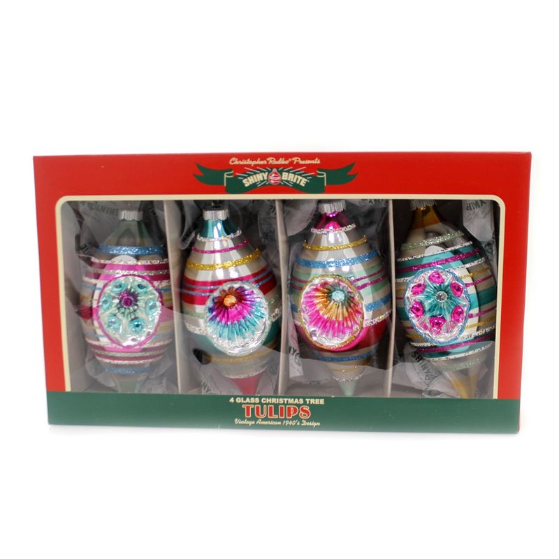 Shiny Brite 6.75" Vc Tulips With Reflectors Vintage Celebration  -  Ornament Sets