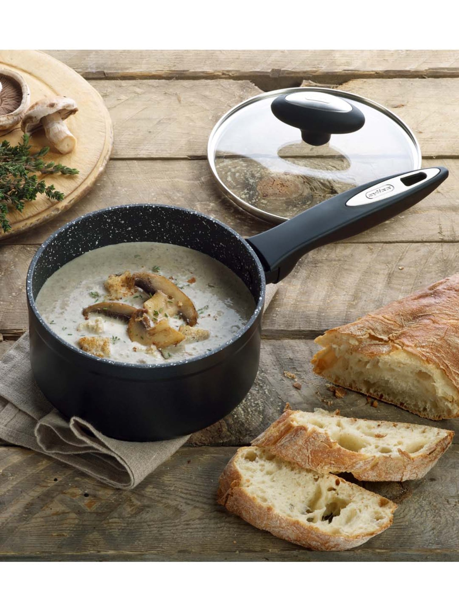 Zyliss Black & Transparent Aluminium Fry Pan,with Lid - Set of 1