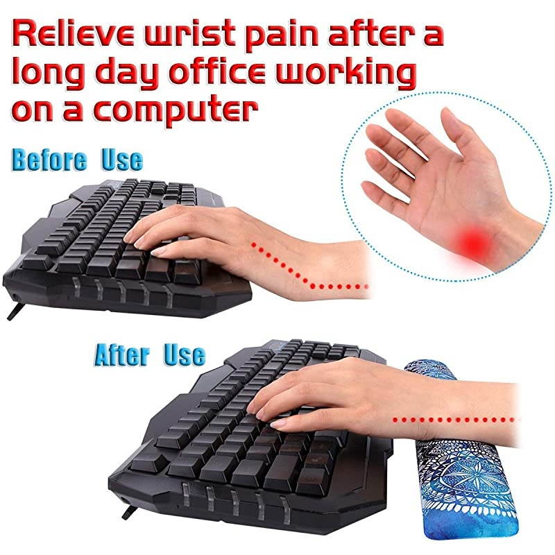 Gel Firm Soft Keyboard Wrist Support Pad, Ergonomic Latest Custom Non-Slip Design Keyboard Pad