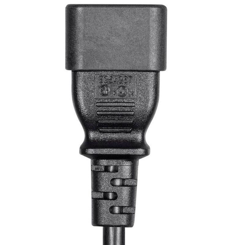 Monoprice Extension Cord - 4 Feet - Black | IEC-320-C14 to IEC-320-C13, 16AWG, 13A, 3-Prong, SVT