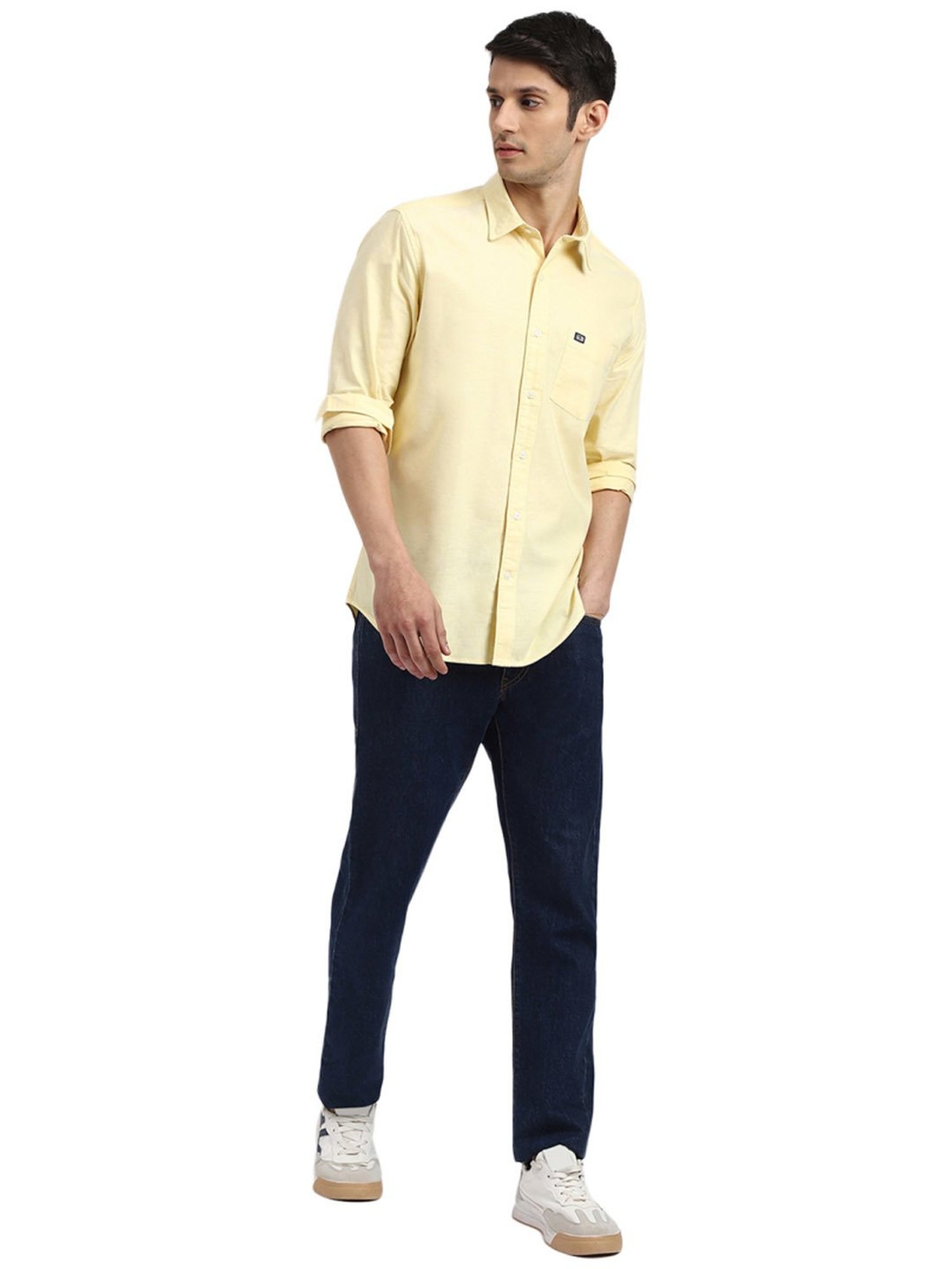 Arrow Yellow Cotton Slim Fit Shirt